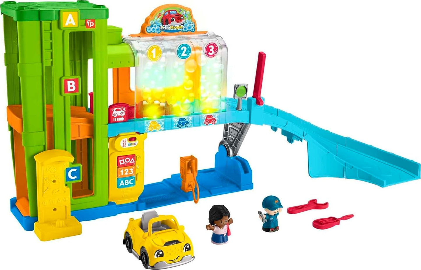 Little People Toddler Playset Light-Up Learning Garage with Smart Stages Plus Toy Car and Ramp for Ages 1+ Years